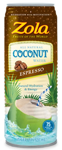 Caffeine in Zola Coconut Water Espresso image