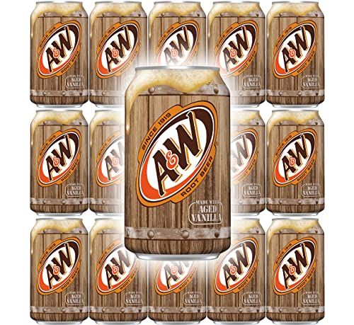 A&W Root Beer, 12 Fl Oz Can, (Pack of 15, Total of 180 Fl Oz)