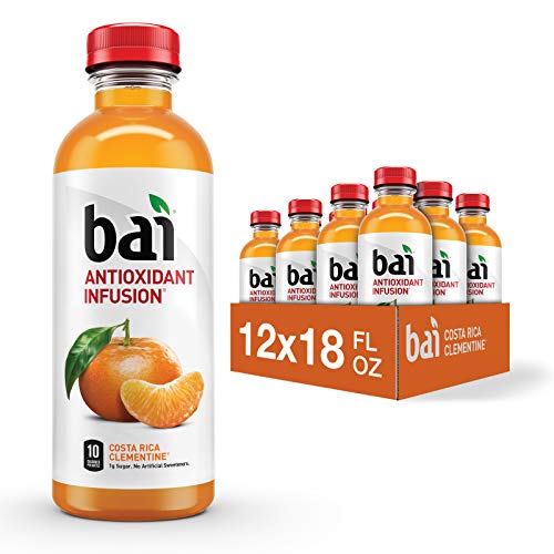 Bai Flavored Water, Costa Rica Clementine, Antioxidant Infused Drinks, 18 Fluid Ounce Bottles, (Pack of 12)