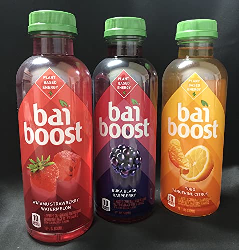 Luv Box, Bai Boost, Watama Strawberry Watermelon, Buka Black Raspberry, Togo Tangerine Citrus, 18 oz , 12 Units (4 of each Flavor)