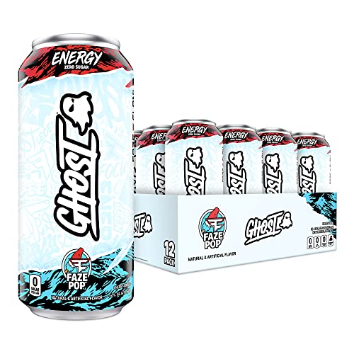 GHOST ENERGY x FAZE CLAN (FAZE POP) - Performance Energy Drink - 12-Pack Case x 16oz Cans - Energy & Focus - No Artificial Colors - 200mg of Natural Caffeine, L-Carnitine & Taurine - Soy & Gluten-Free