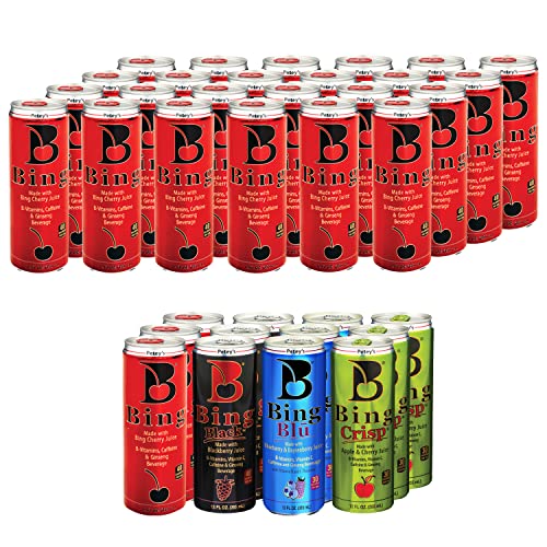 Bing Energy Cherry 24 count and our new 12 count Variety pack with Blu