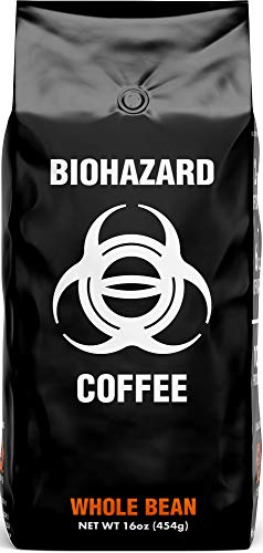 Biohazard Whole Bean Coffee, The World's Strongest Coffee 928 mg Caffeine (16 oz)