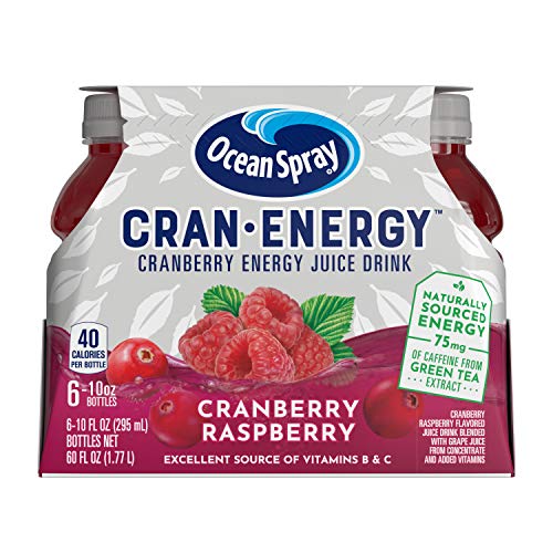 Ocean Spray Cran-Energy, Cranberry Raspberry Energy Juice Drink, 10 Ounce Bottles, 6 count