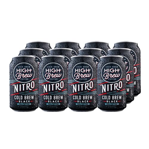 High Brew Coffee, Cold Brew, Nitro Black, Sugar Free & Dairy Free, 10 Fl Oz Can (Pack of 12)