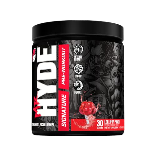 PROSUPPS Mr. Hyde Signature Series Pre-Workout Energy Drink – Intense Sustained Energy, Focus & Pumps with Beta Alanine, Creatine, Nitrosigine & TeaCrine (30 Servings Lollipop Punch)