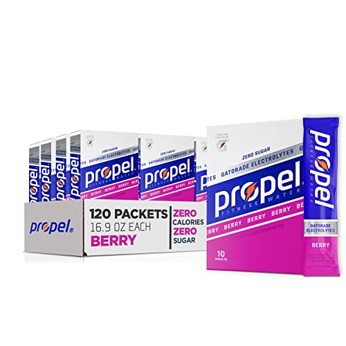 Propel Powder Packets Berry With Electrolytes, Vitamins and No Sugar 10 Count (Pack of 12)