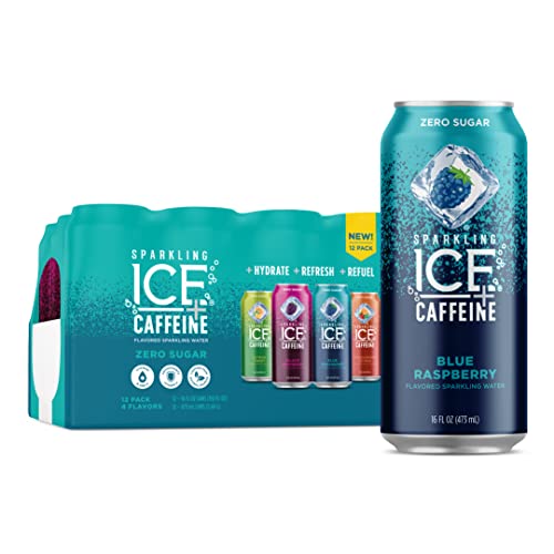 Sparkling Ice +Caffeine Variety Pack-Black Raspberry/Blue Raspberry/Strawberry Citrus/Citrus Twist 12 16oz Can