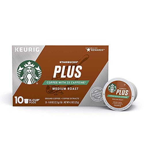 Starbuck's Medium Roast Plus (2x Caffeine), Box of 10 K-cups