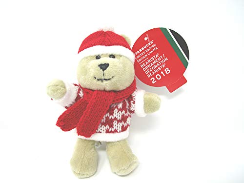 Starbucks 2018 Bearista Boy Plush Holiday Christmas Tree Ornament