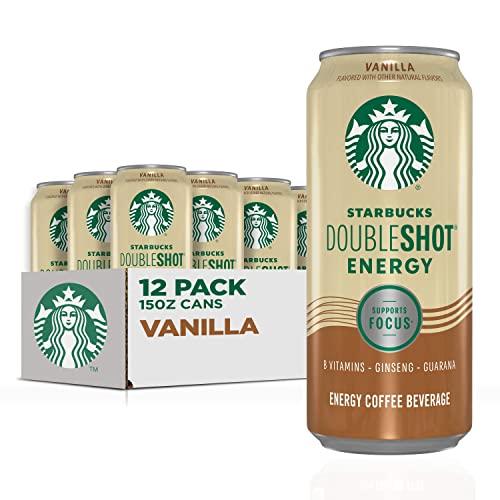 Starbucks Doubleshot Energy Espresso Coffee, Vanilla, 15 oz Cans (12 Pack) (Packaging May Vary)