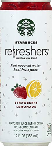 Starbucks Refreshers Strawberry Lemonade Sparkling Juice Blend, 12 Fl Oz (Pack of 1)