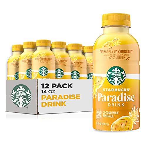 Starbucks Paradise Drink, Pineapple Passionfruit with Coconut Milk, 14oz Bottles (12 Pack)