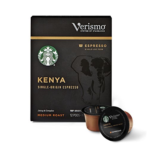 Starbucks Medium Roast Verismo Coffee Pods Kenya Espresso for Verismo Brewers (72 pods total),12 Count (Pack of 6)