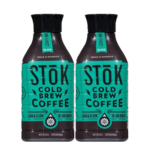 SToK Cold-Brew Iced Coffee, Unsweetened, 48 Ounce, 2 Count