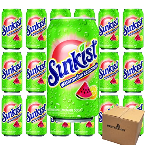 Sunkist Watermelon Lemonade Soda 12 Fl Oz 18 Cans