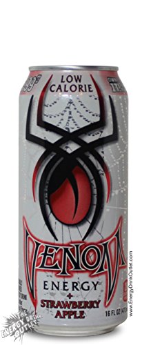 Venom Energy Low Calorie Strawberry Apple Drink, 16 Ounce (16 Cans)