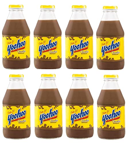 BeeQ Yoohoo Chocolate Drink, Shake It, 15.5oz Glass Bottle, Pack of (8)